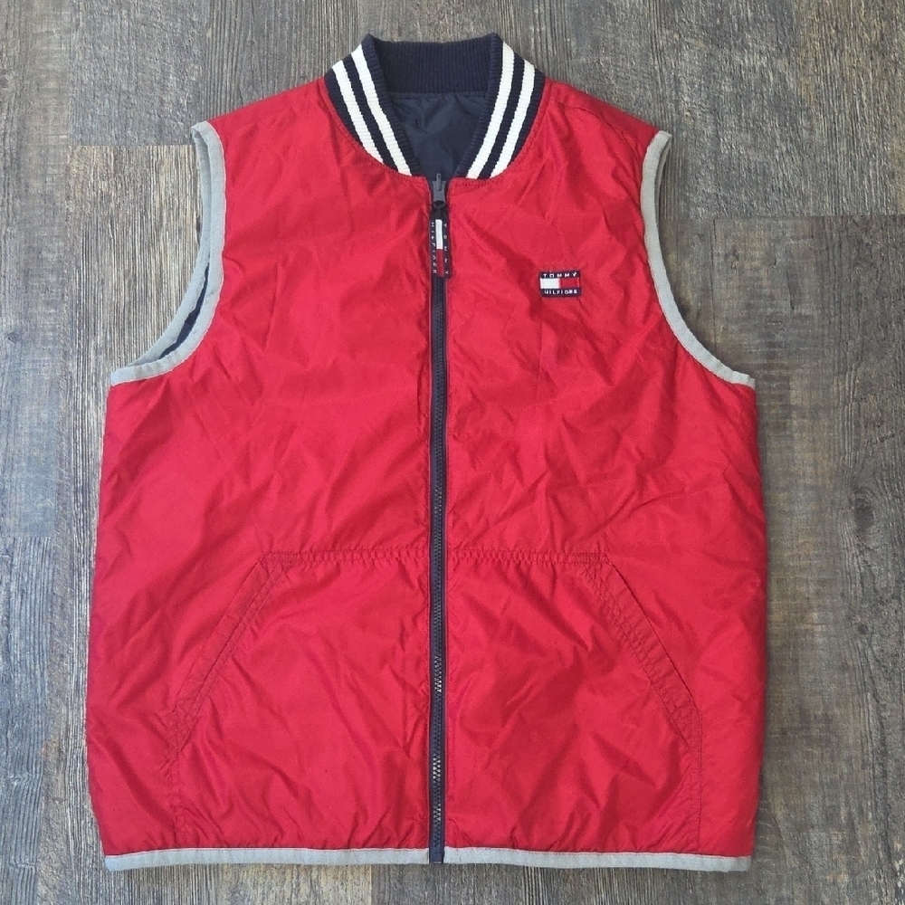 Tommy Hilfiger Red And Blue Reversable Kids Vest